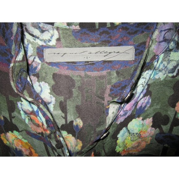 Raquel Allegra Size 0 XS S Tunic Blouse Top Shirt Popover 100% Silk Floral Print - Picture 3 of 3